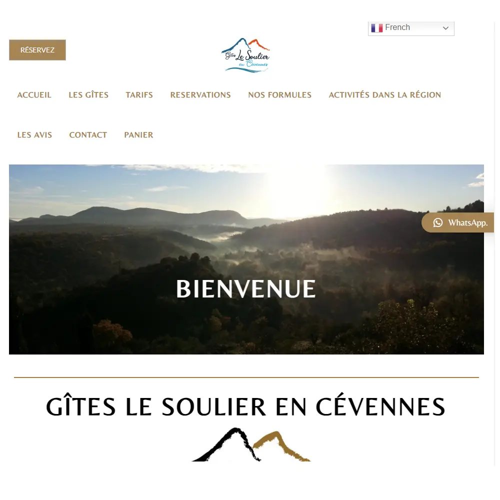 site WordPress des gîtes du Soulier
